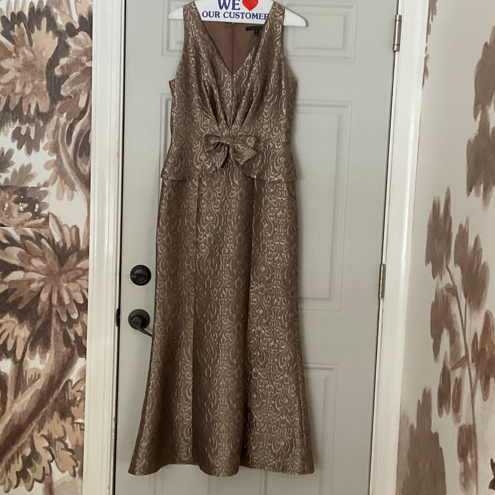 David Meister Gold Patterned Maxi Dress
